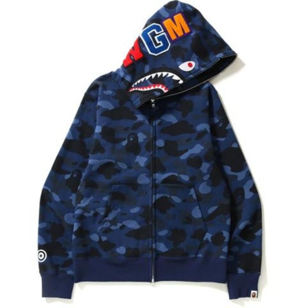 BAPE Shark Hoodie Blue XL